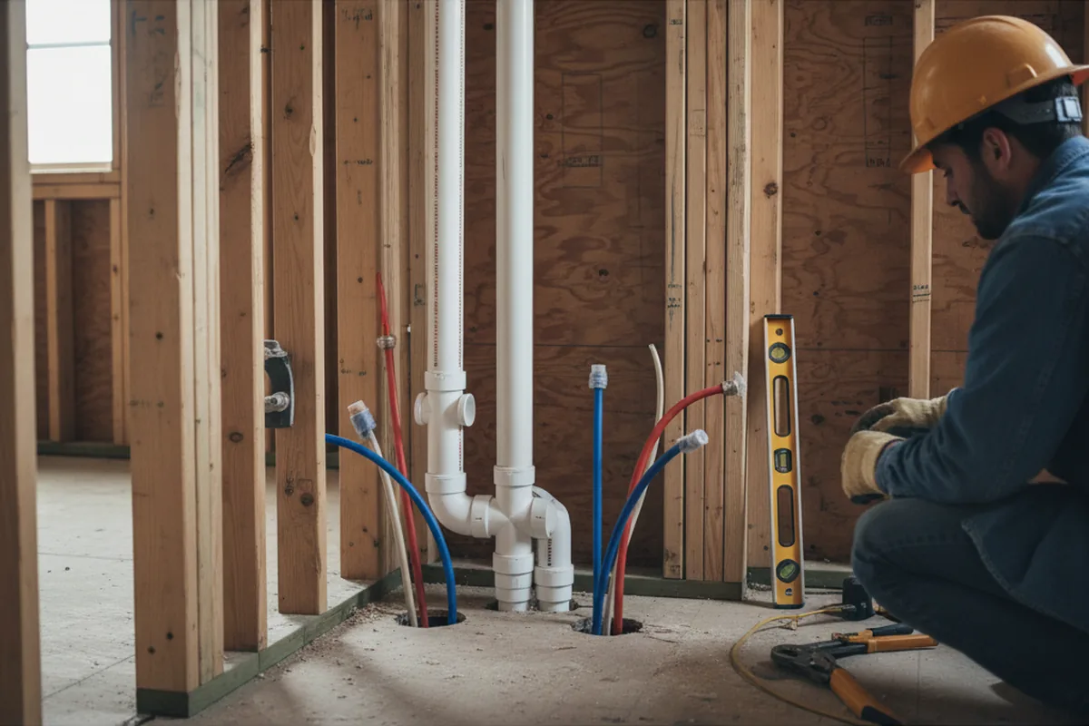 Drain and supply rough-in during Drain Cleaning in Burkburnett